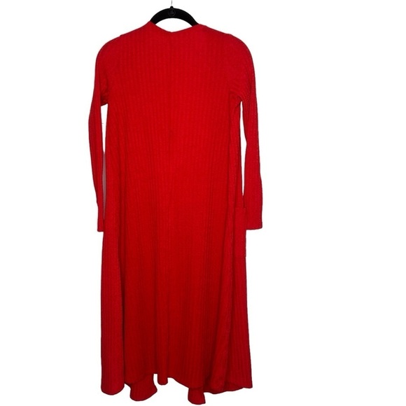 New Lularoe Women’s Sarah Red Rubbed Duster Cardigan Pockets Size Small BNWT - Picture 5 of 6